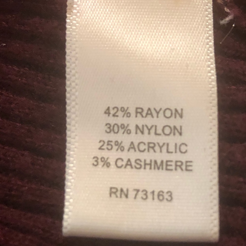 Cupio Burgundy Cashmere Blend Turtleneck Sweater - Picture 8 of 8